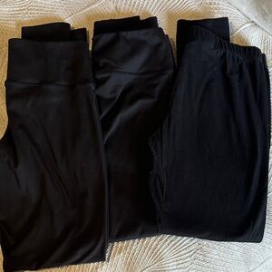 Felina Black Stretch Leggings with Printed Care Label